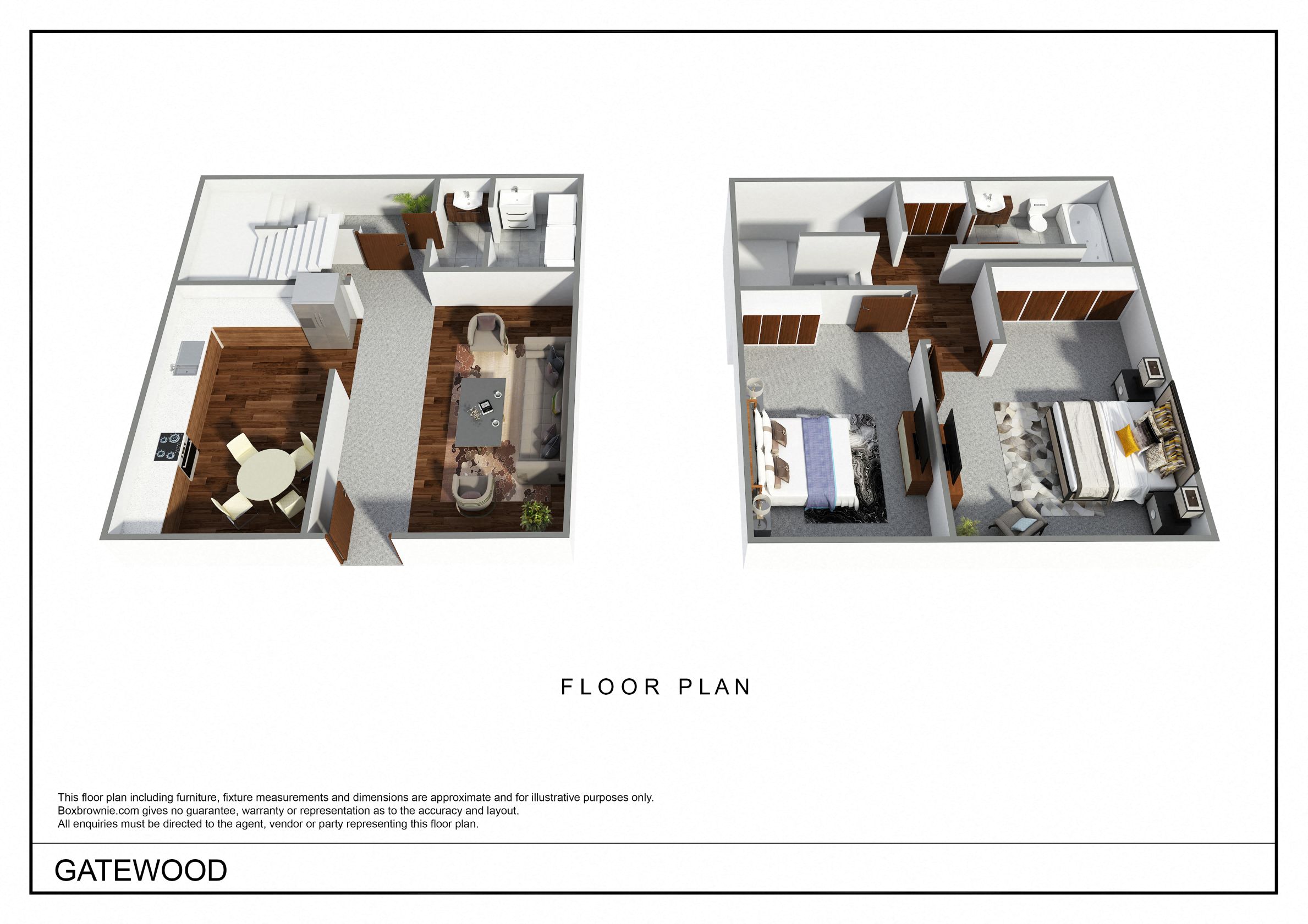 Floor plan for 2 beds, 1 bath, 899 sqft